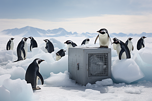 南极企鹅寒冷广告创意素材