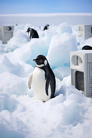 南极企鹅南极圈自然创意素材