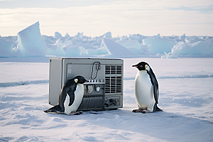 南极企鹅寒冷自然创意素材