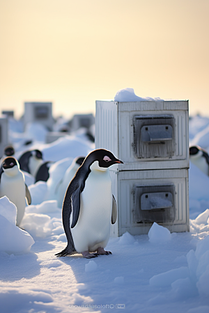 南极企鹅南极圈自然创意素材