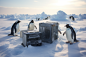 南极企鹅自然南极圈创意素材
