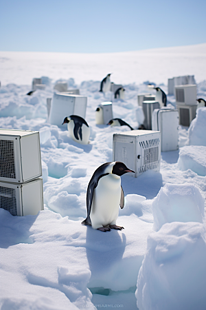 南极企鹅南极圈广告创意素材