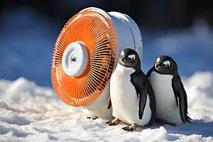 南极企鹅广告全球变暖创意素材