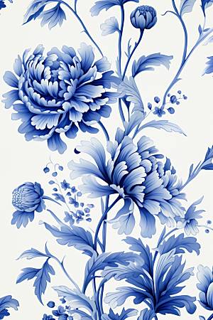 青花瓷纹样唯美高清底纹