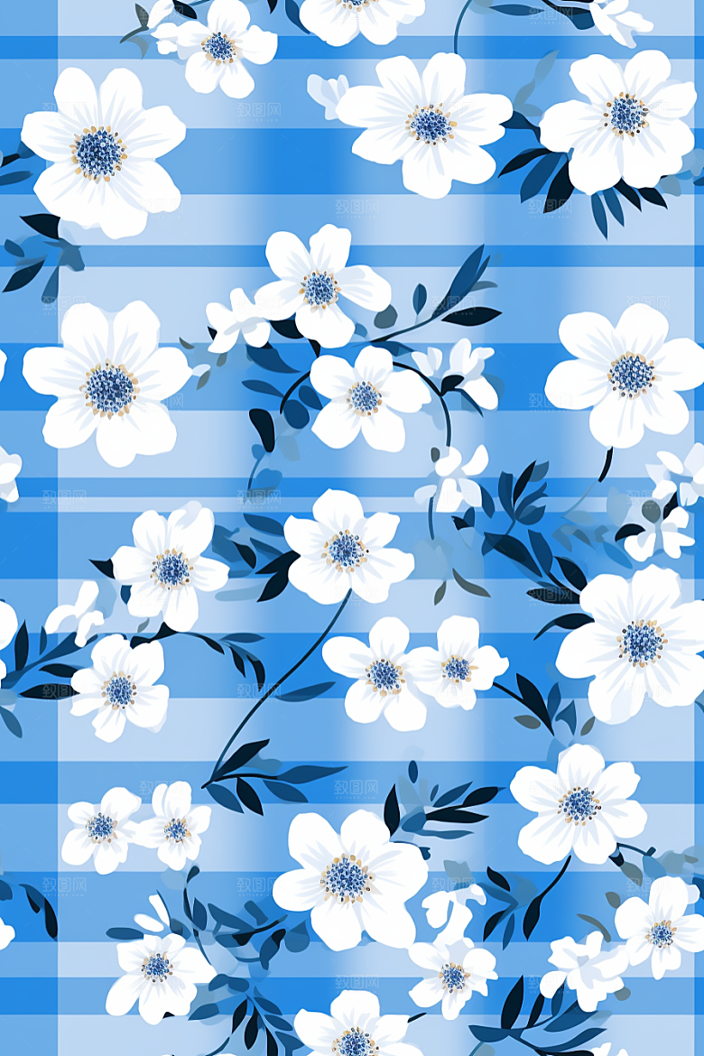 青花瓷纹样国画艺术底纹