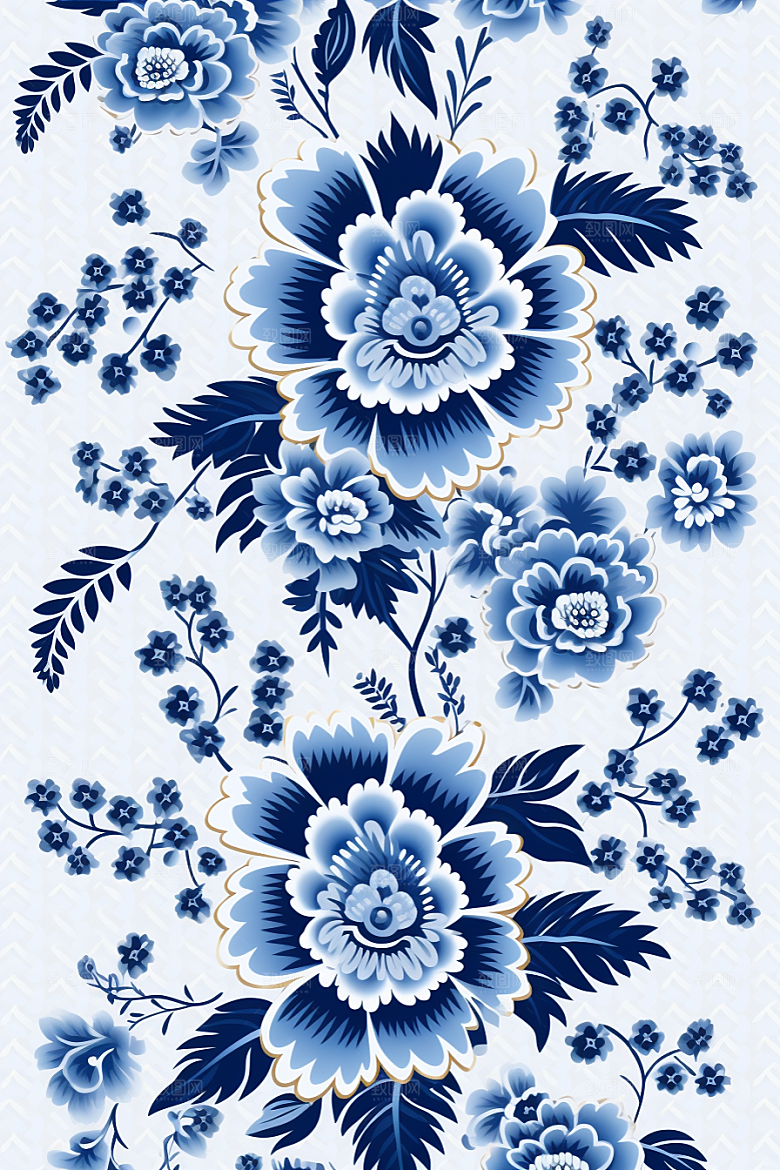 青花瓷纹样唯美艺术底纹