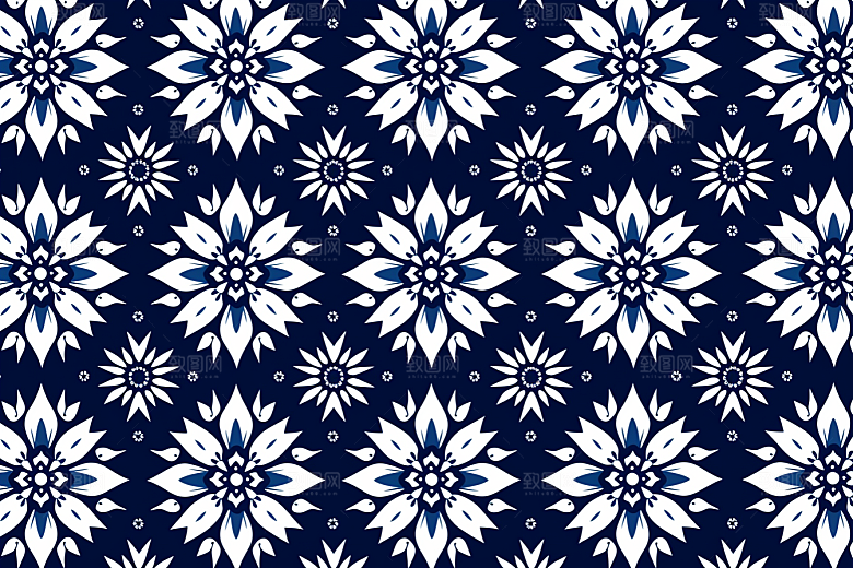 青花瓷纹样高清国画底纹
