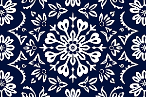 青花瓷纹样国画花卉底纹