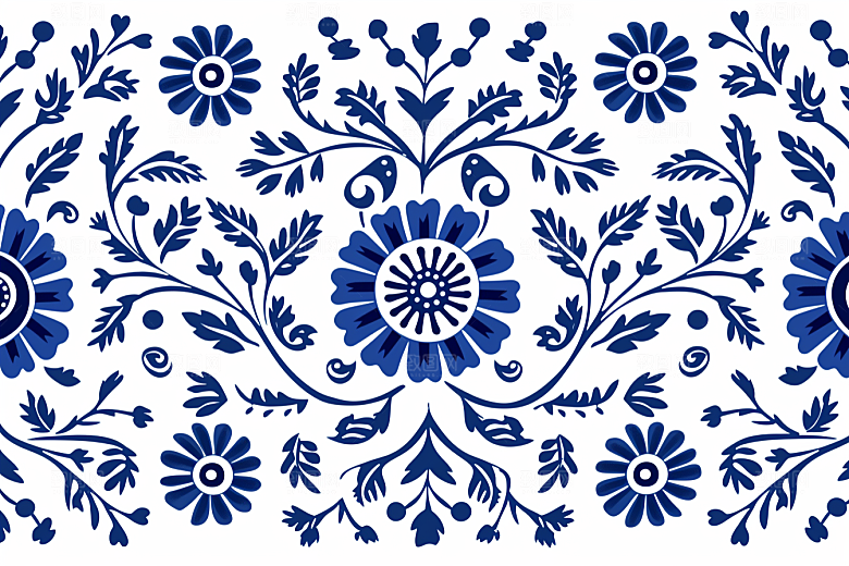 青花瓷纹样国画艺术底纹
