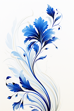 青花瓷纹样蓝色中国传统底纹