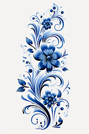 青花瓷纹样艺术中国传统底纹