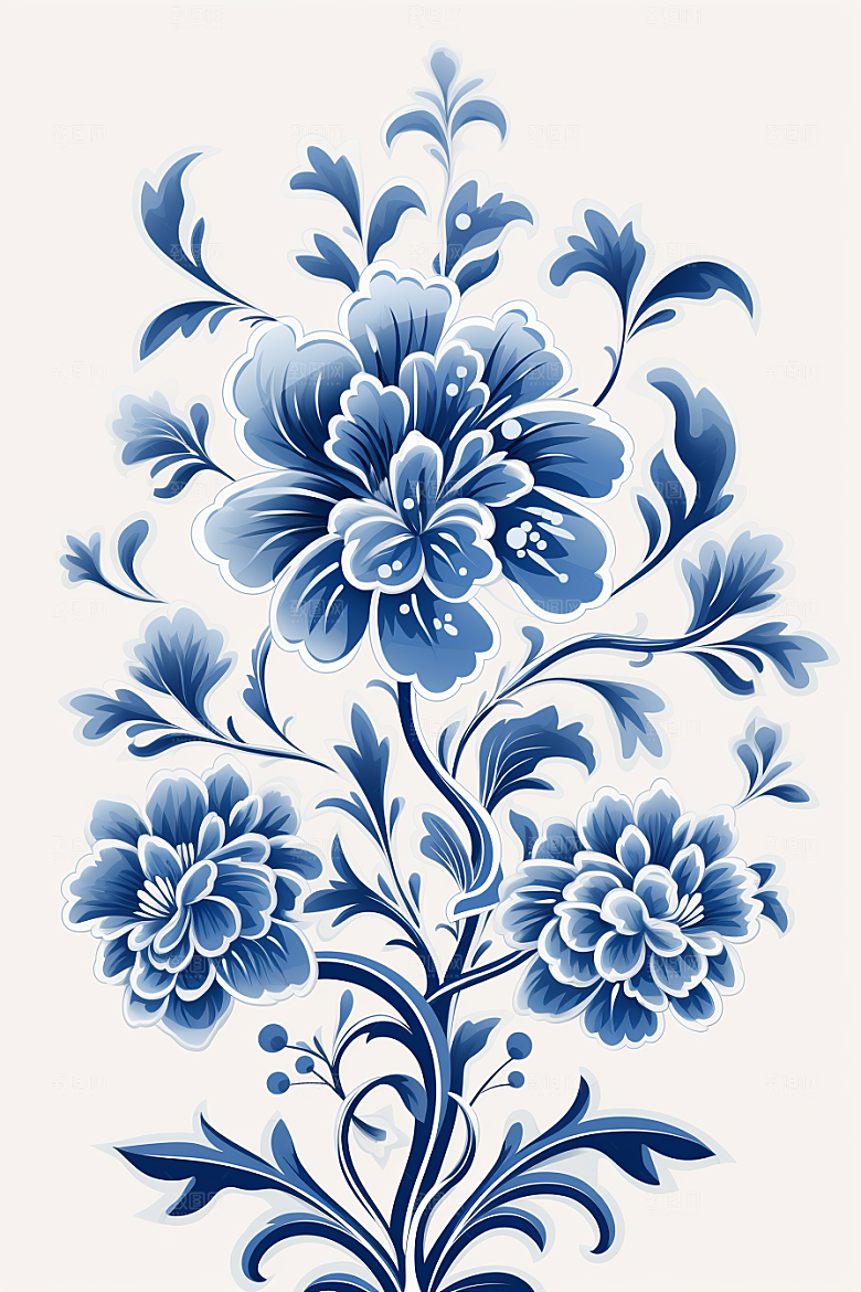 青花瓷纹样高清艺术底纹