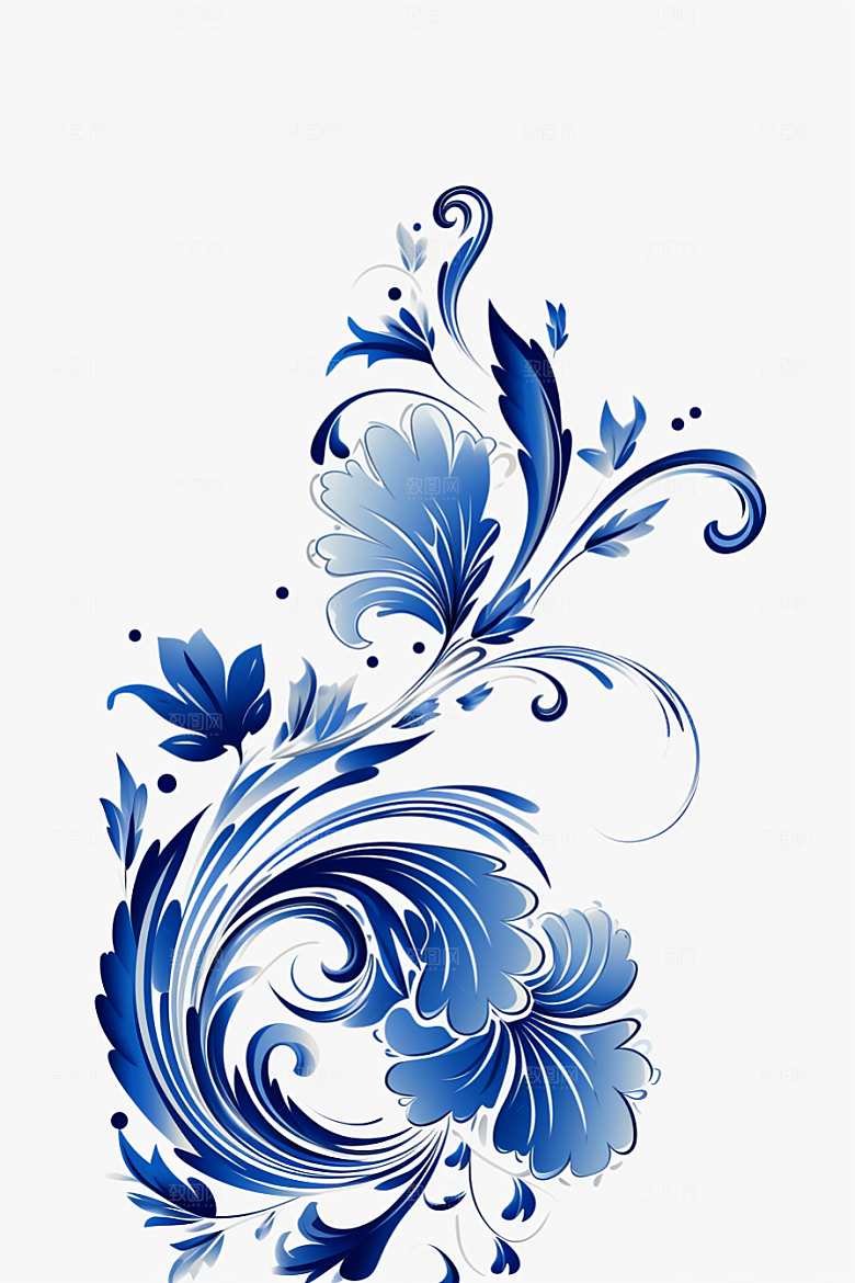 青花瓷纹样艺术高清底纹