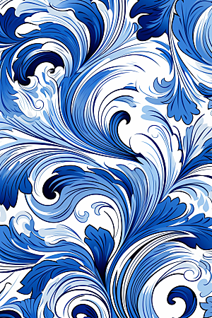 青花瓷纹样中式中国风底纹