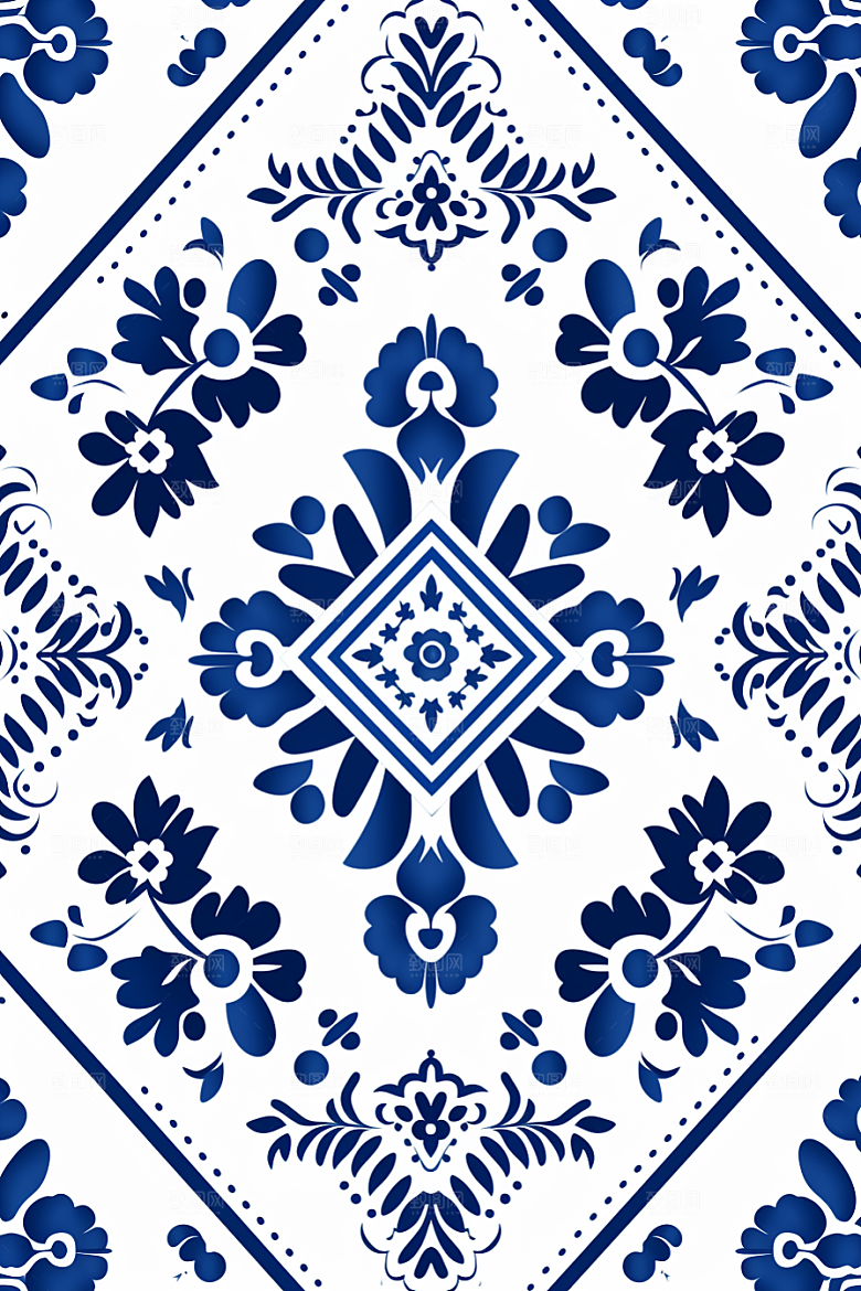 青花瓷纹样国画艺术底纹