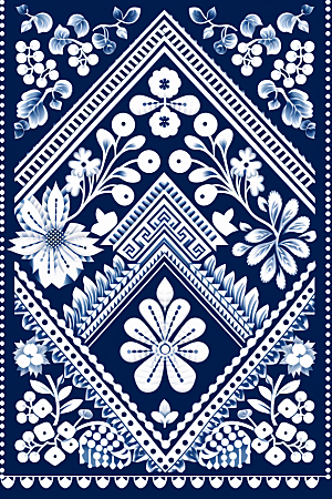 青花瓷纹样国画艺术底纹