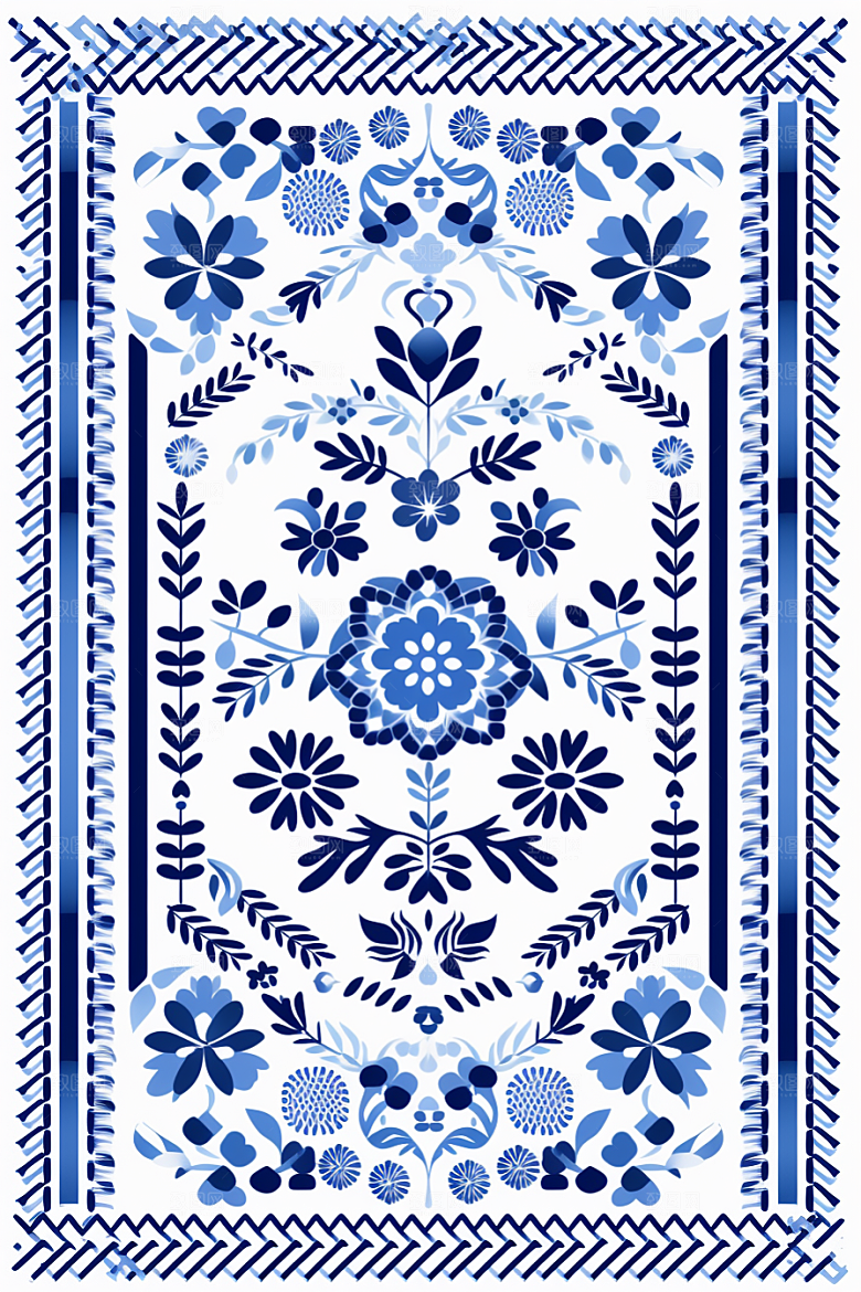 青花瓷纹样中国风国画底纹