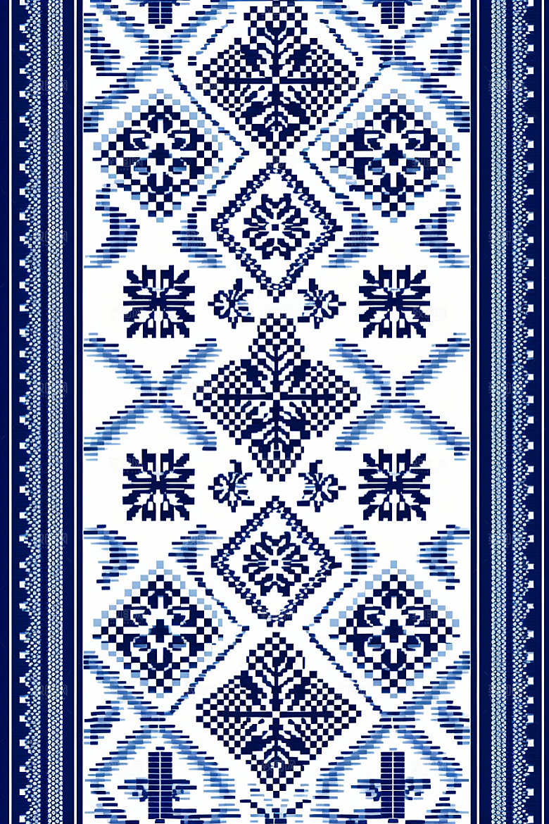 青花瓷纹样高清国画底纹
