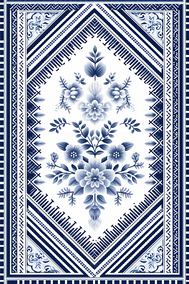 青花瓷纹样国画艺术底纹