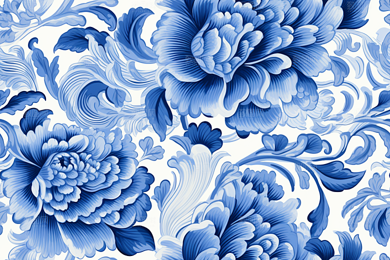 青花瓷纹样艺术中国传统底纹