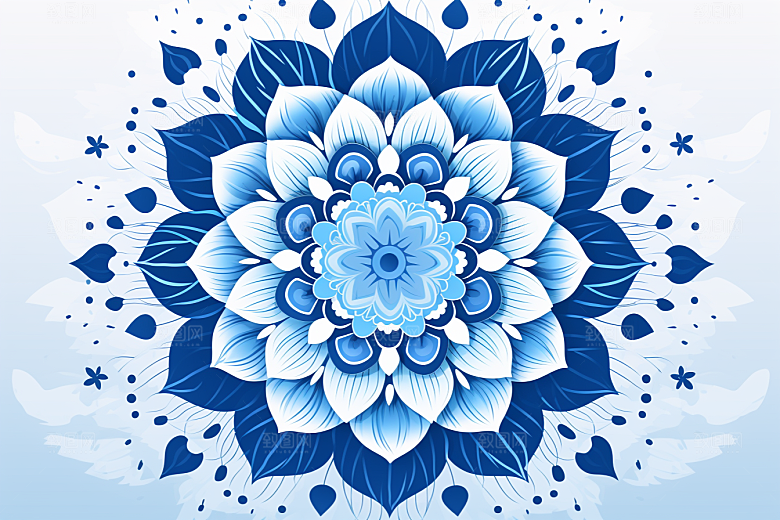青花瓷纹样中国风国画底纹