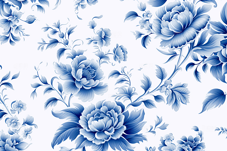 青花瓷纹样艺术高清底纹