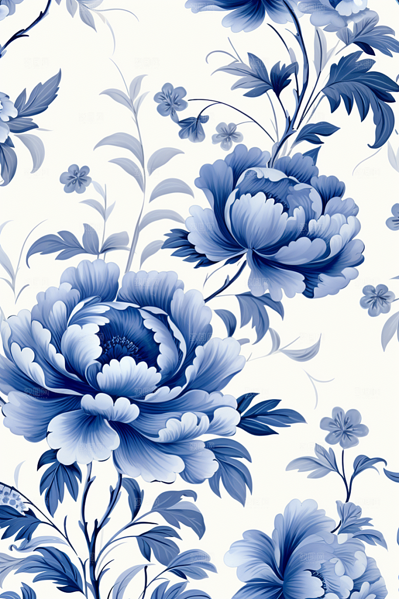 青花瓷纹样国画艺术底纹