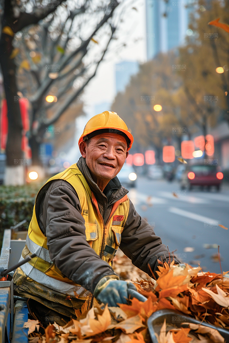 清洁工人物工作摄影图
