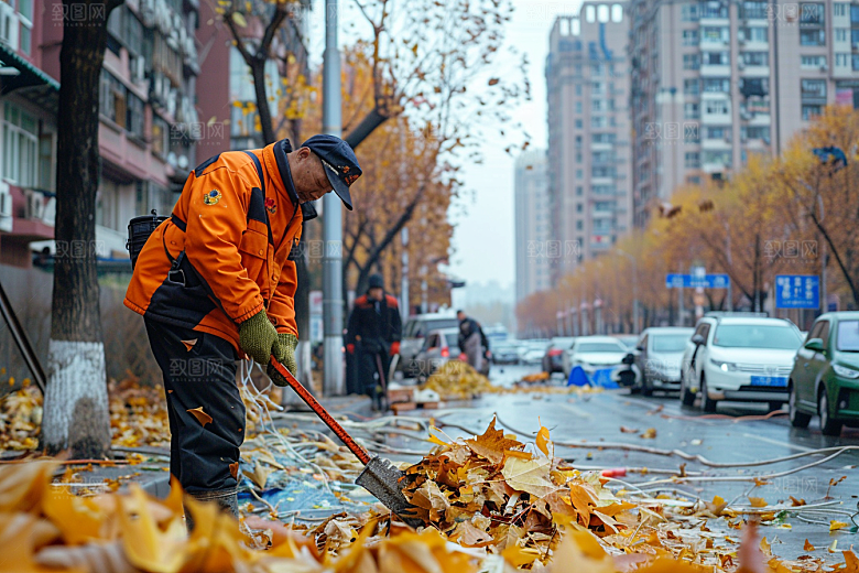 清洁工工作辛苦摄影图
