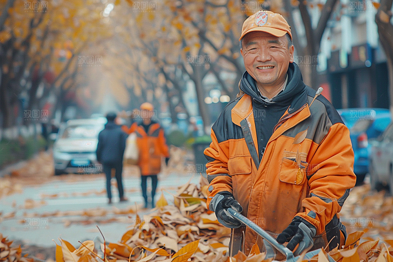 清洁工辛苦劳动节摄影图
