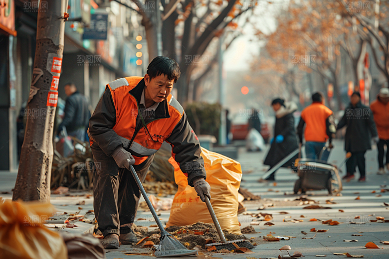 清洁工工作致敬劳动者摄影图