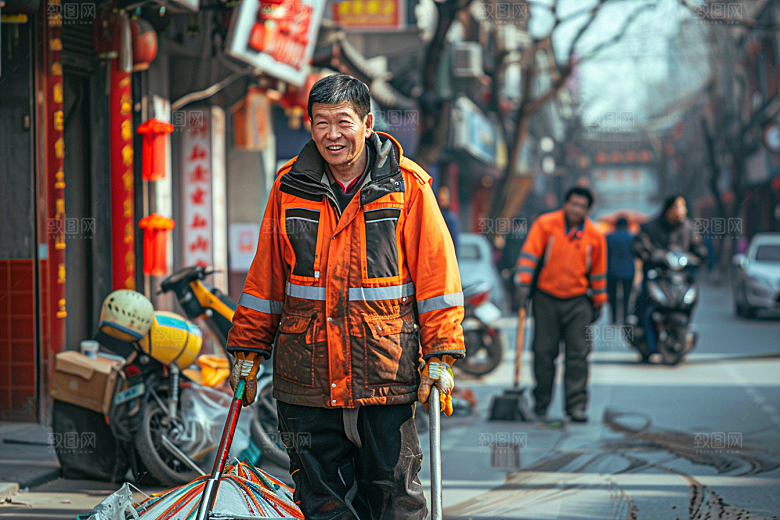 清洁工致敬劳动者五一摄影图