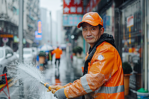 清洁工人物致敬劳动者摄影图