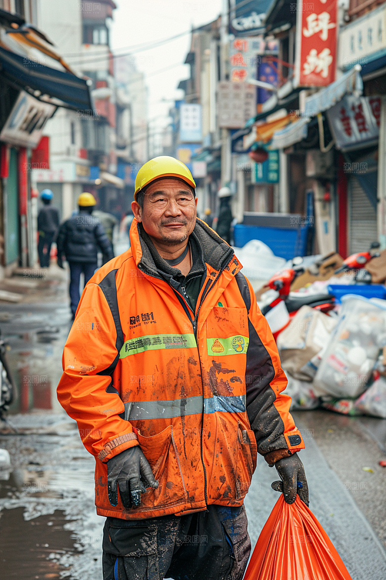 清洁工劳作人物摄影图