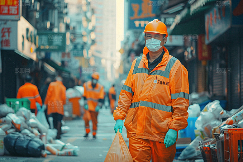 清洁工致敬劳动者五一摄影图