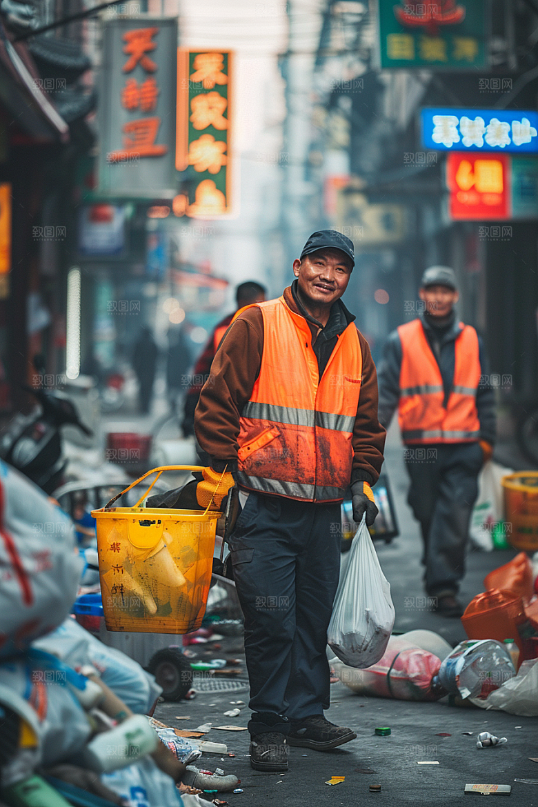 清洁工高清致敬劳动者摄影图