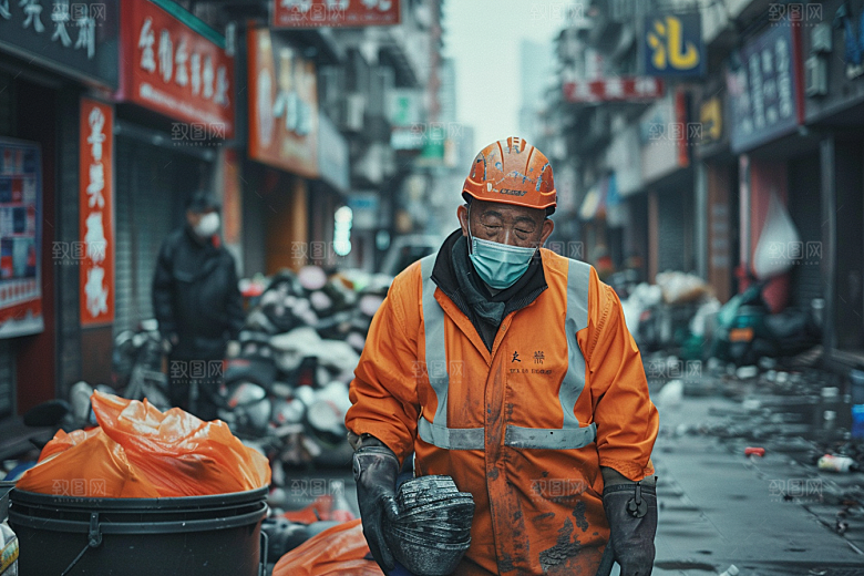 清洁工劳作劳动节摄影图