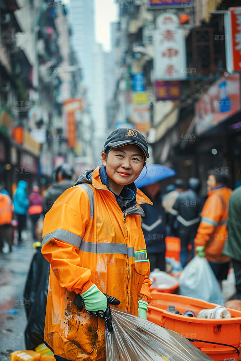 清洁工劳作五一摄影图
