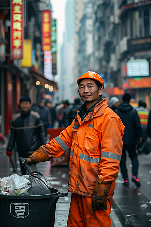 清洁工环卫工人物摄影图