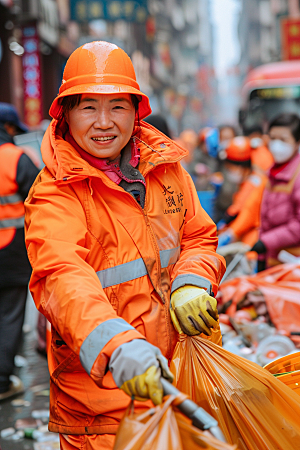 清洁工人物劳动节摄影图