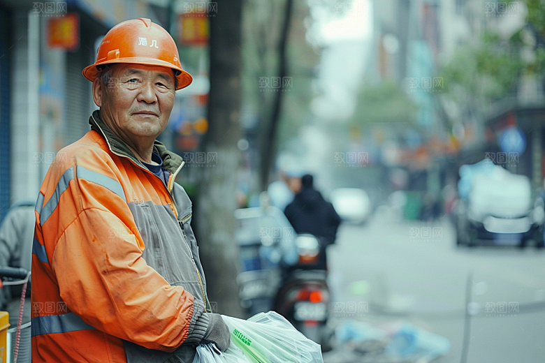 清洁工环卫工工作摄影图