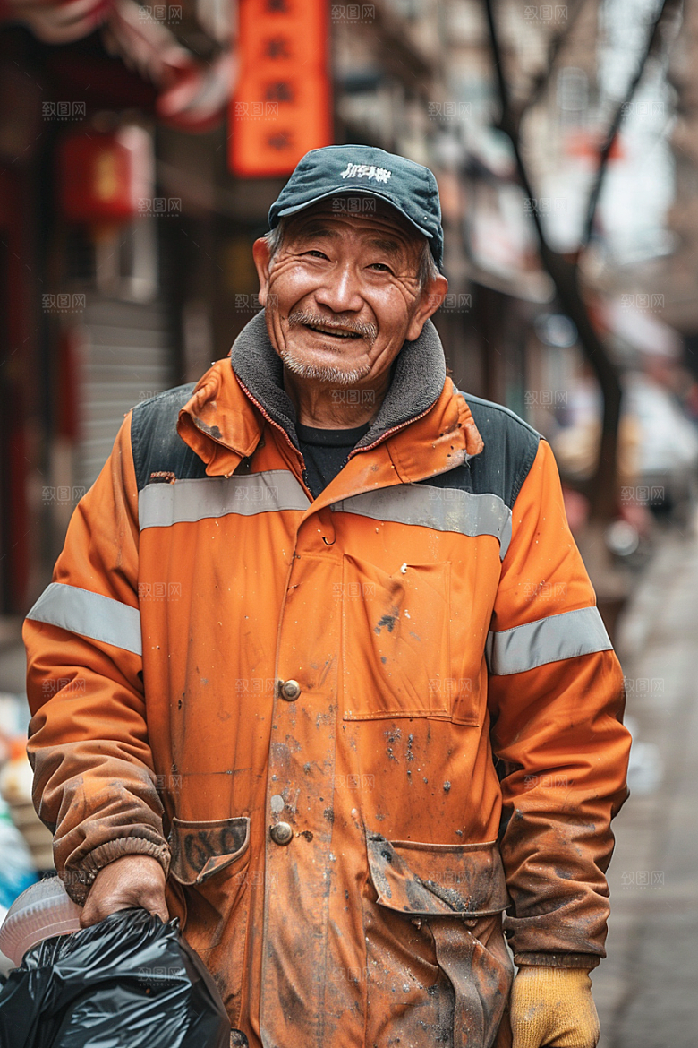 清洁工辛苦劳动摄影图