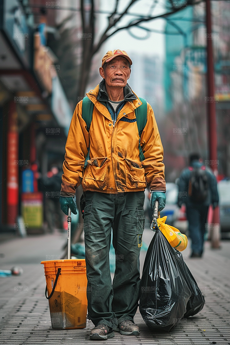 清洁工人物五一摄影图