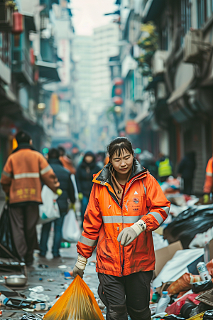 清洁工人物环卫工摄影图