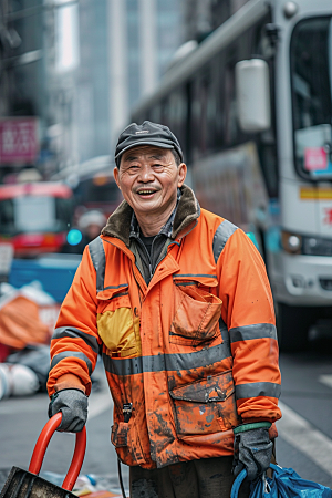 清洁工工作劳动摄影图