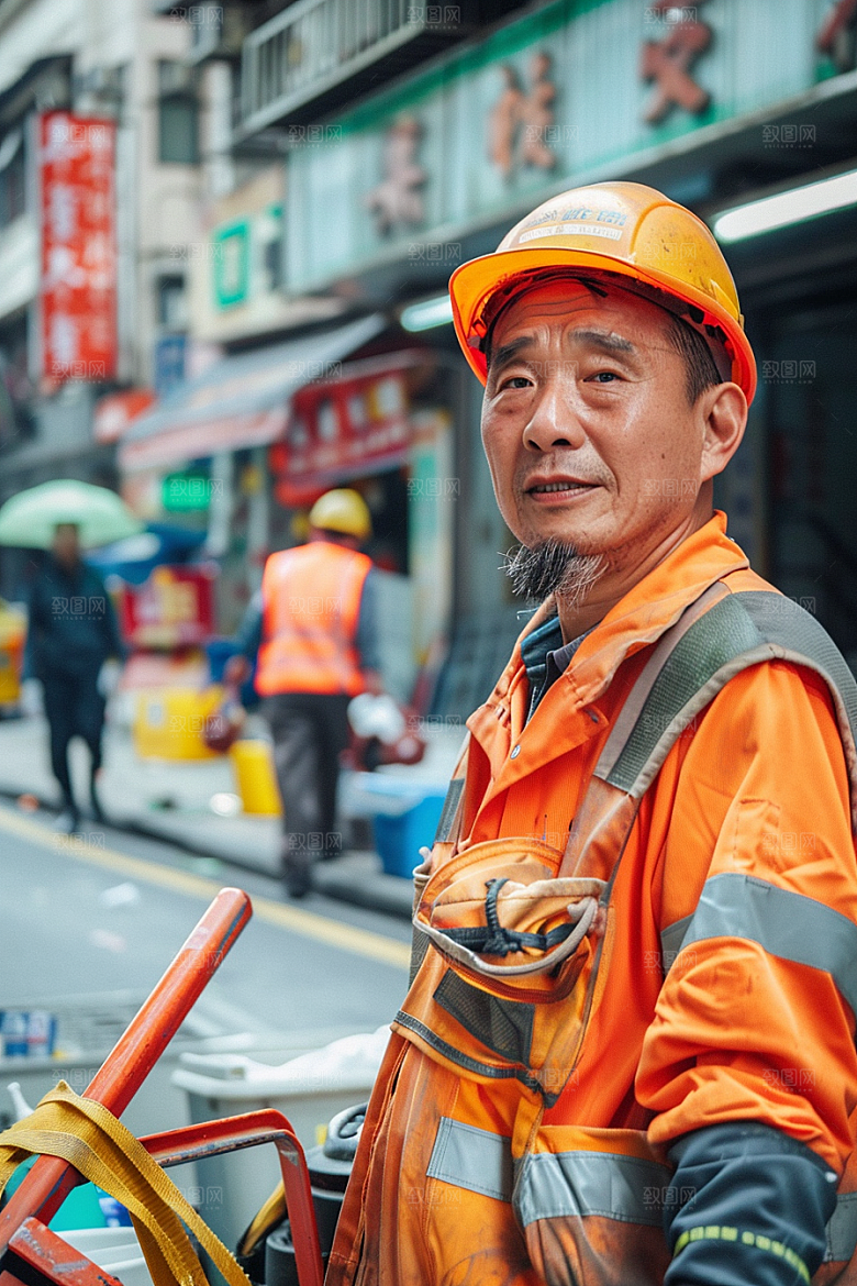 清洁工劳动节工作摄影图