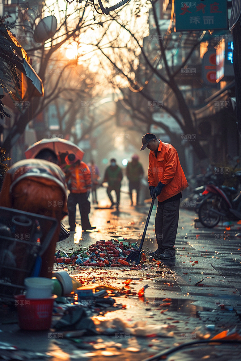 清洁工工作高清摄影图