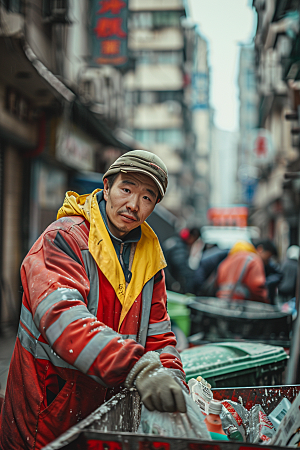 清洁工致敬劳动者人物摄影图