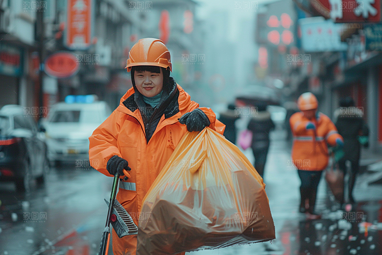 清洁工环卫工辛苦摄影图