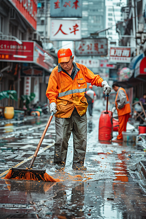 清洁工环卫工致敬劳动者摄影图